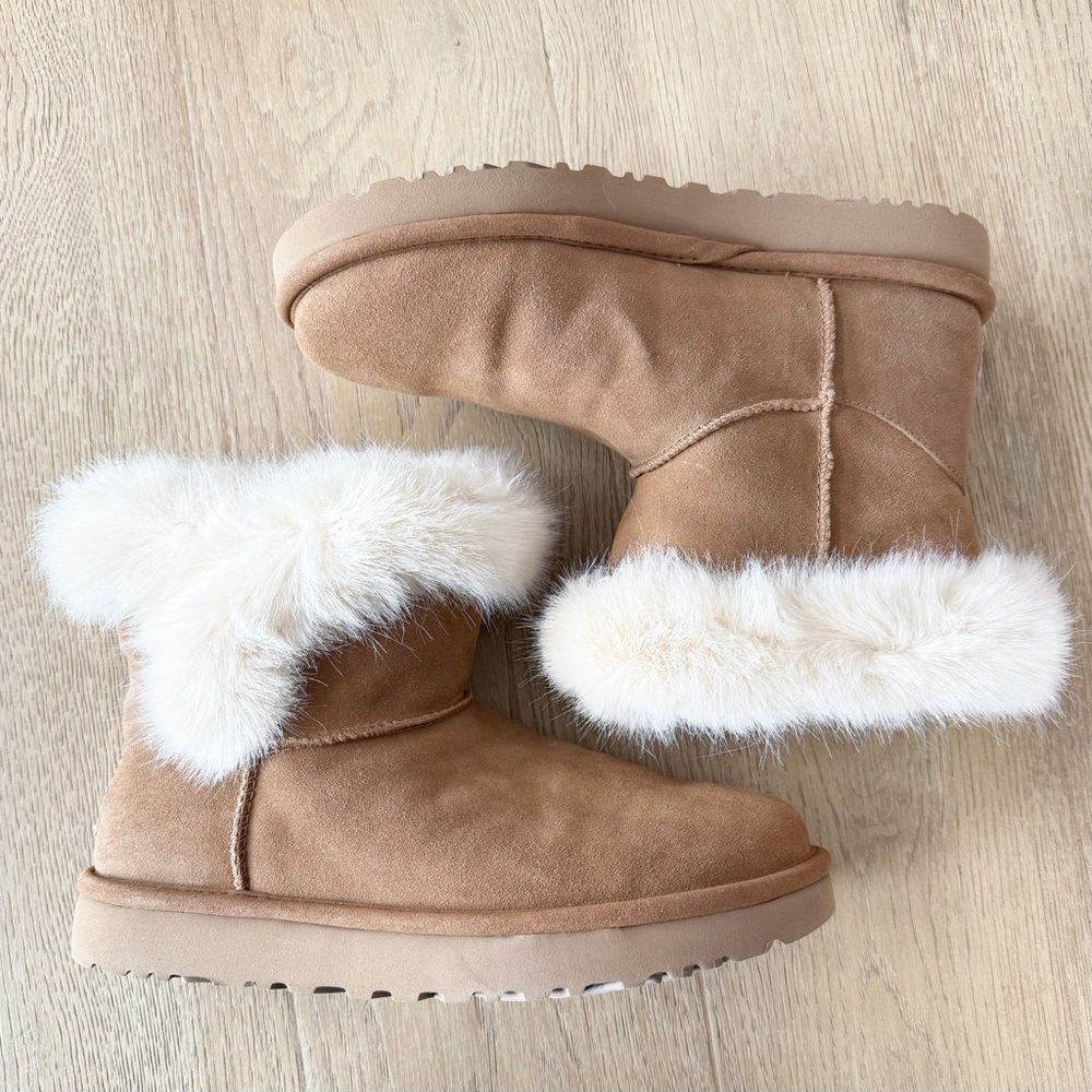 UGG Milla Chestnut Brown Leather Boots - Picture 6 of 12